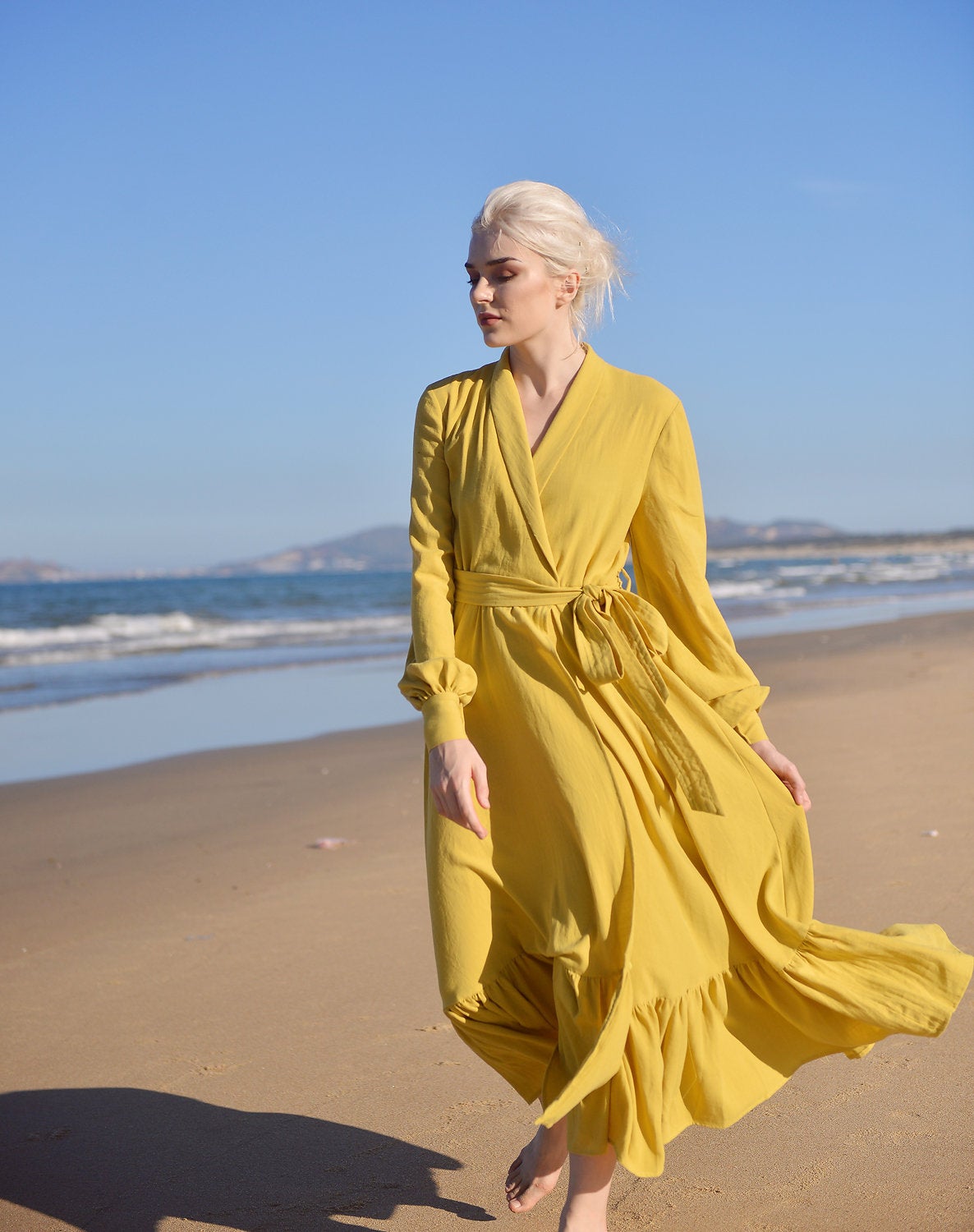 Linen Robe for Women - Linen Long Robe - Organic Cotton Women Robe