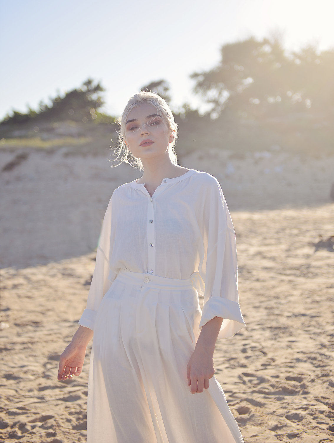 Linen Pajamas Women - Linen Cotton LoungeWear - Comfy Cotton Nightwear - Women Cotton Pjs
