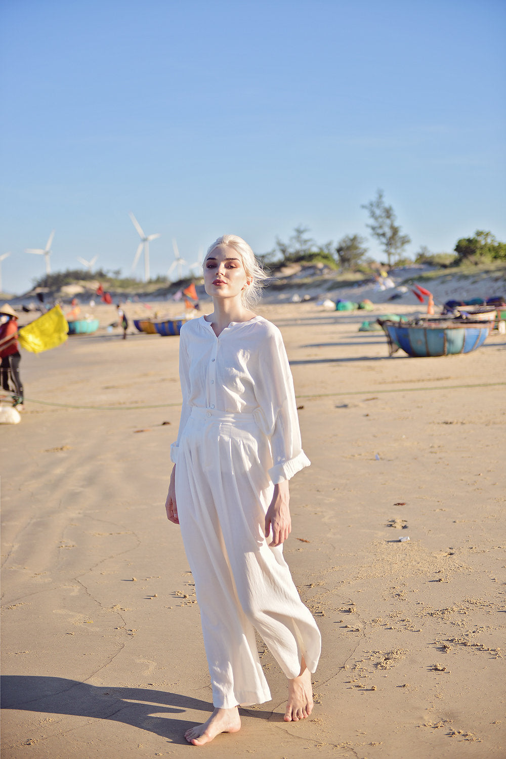 Linen Pajamas Women - Linen Cotton LoungeWear - Comfy Cotton Nightwear - Women Cotton Pjs