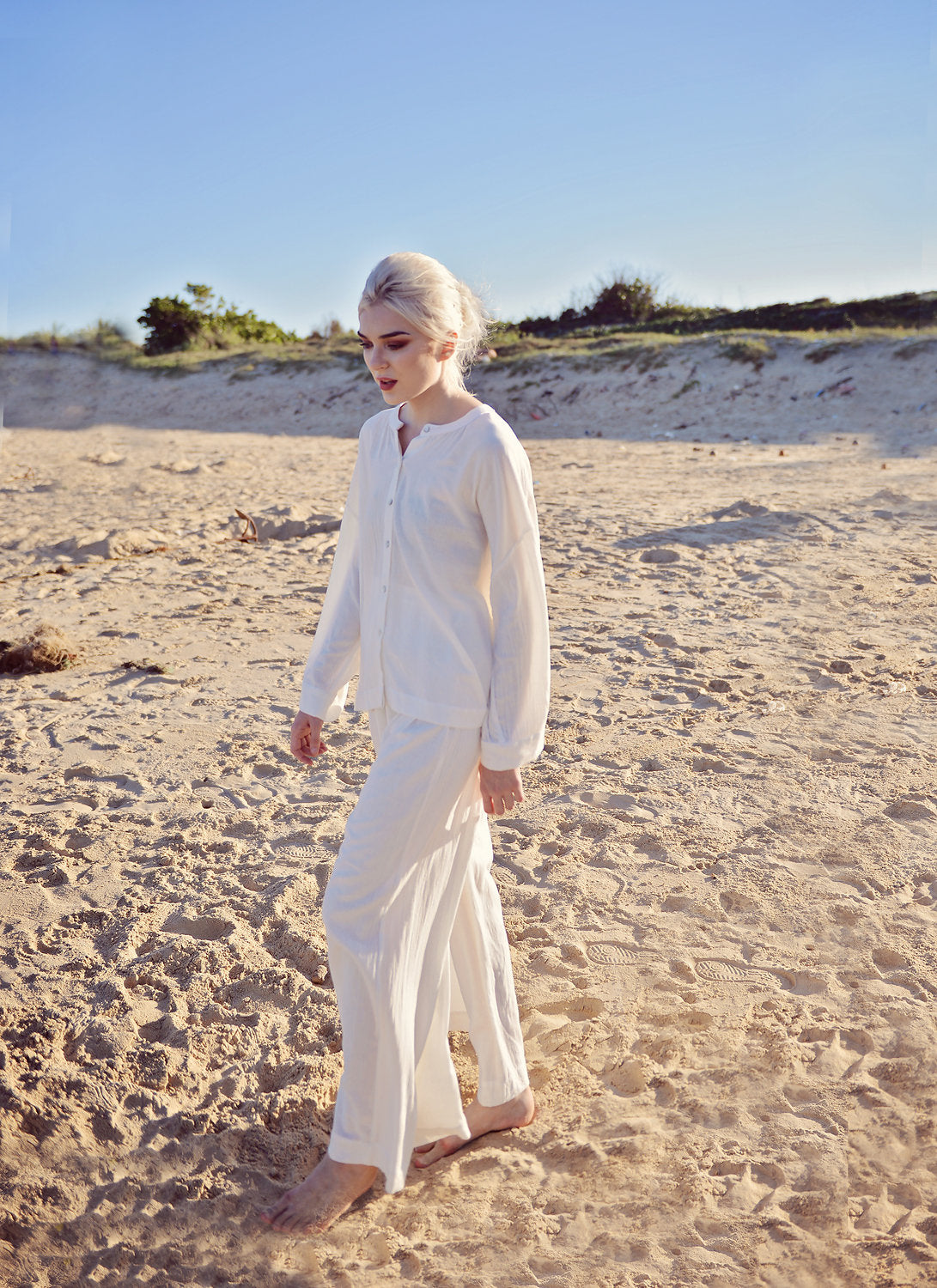 Linen Pajamas Women - Linen Cotton LoungeWear - Comfy Cotton Nightwear - Women Cotton Pjs