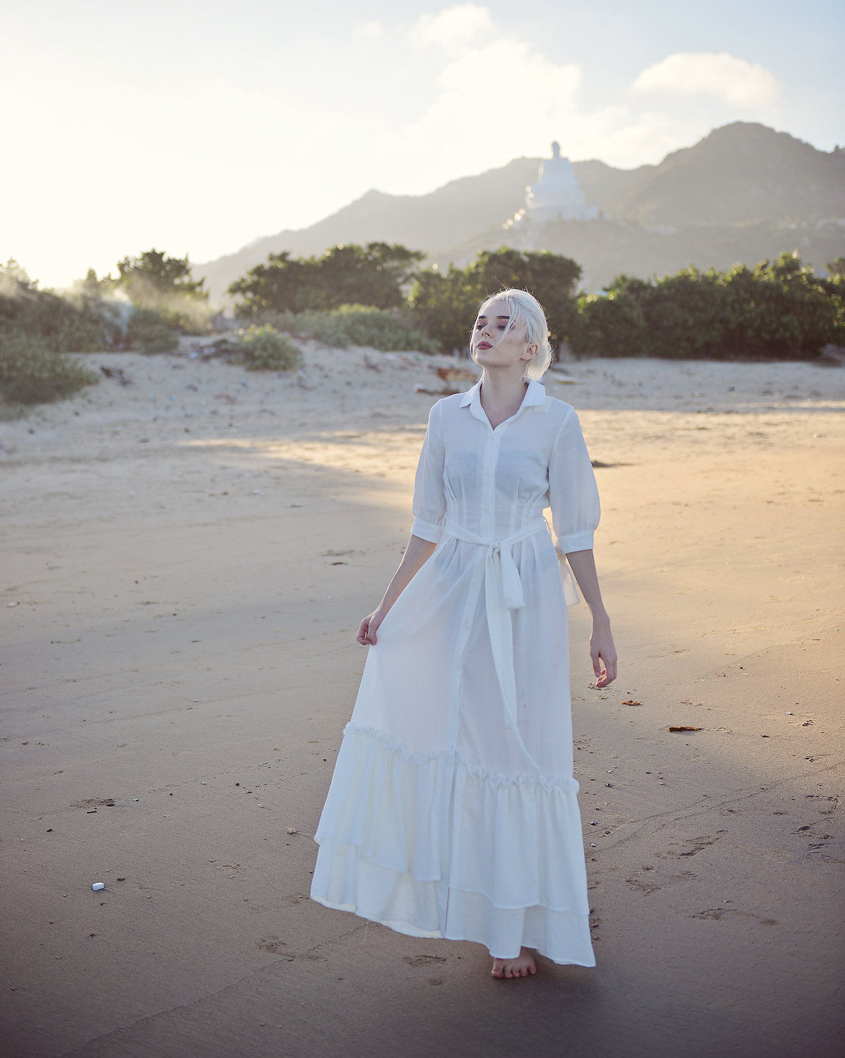Maxi Linen Dress - Long Cotton Dress - Women Maxi Dress