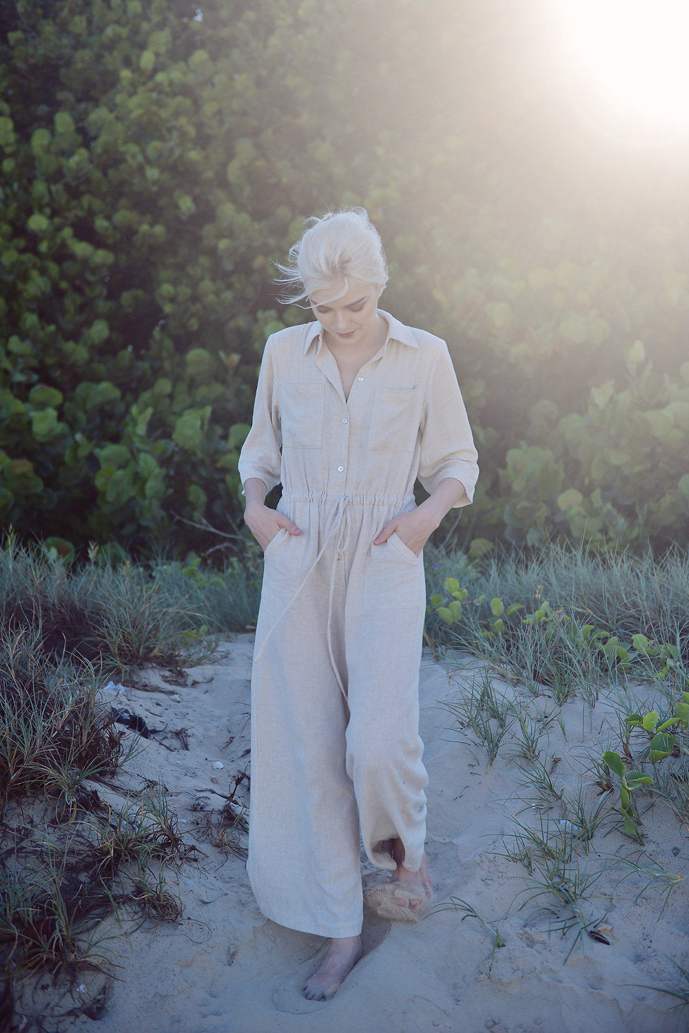Women Loungewear Linen - Summer Comfortwear - Women Jumpsuit Overalls - Organic Clothing - Cotton Long Jumpsuit