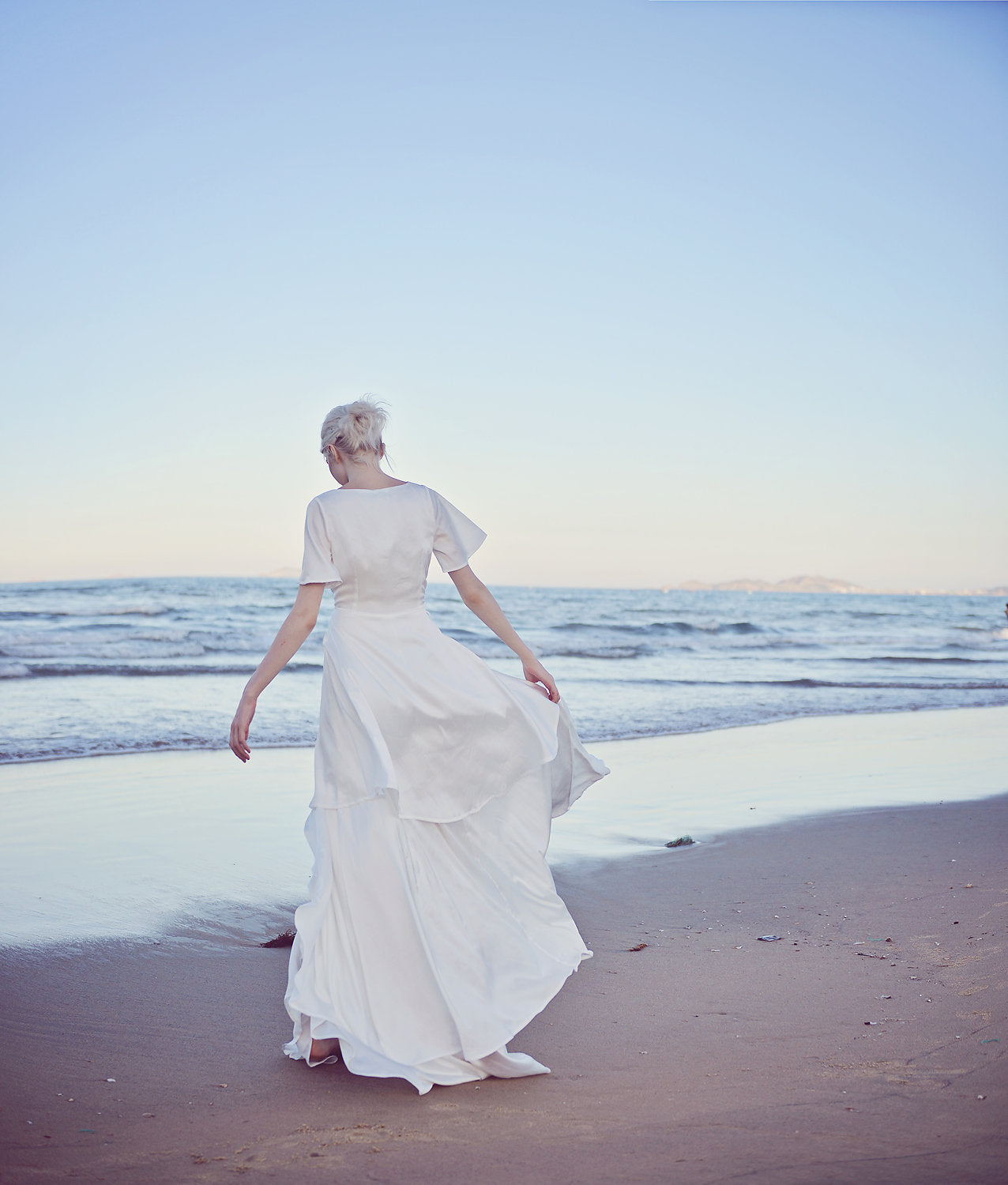 Silk Layered Bridal Gown - Silk Wedding Dress - Layered Silk Gown