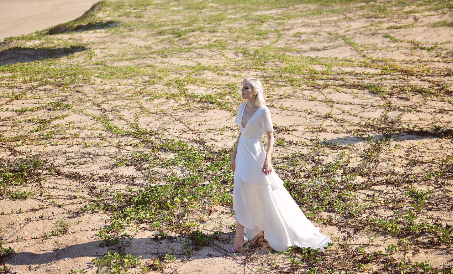 Silk Layered Bridal Gown - Silk Wedding Dress - Layered Silk Gown