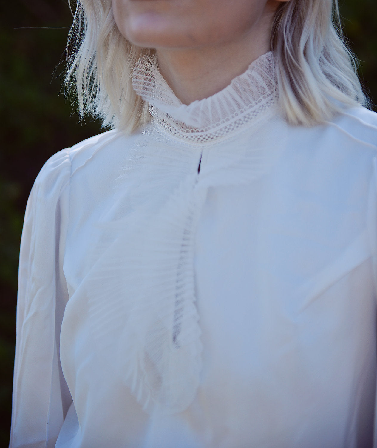 High Neck Silk Dress - Silk Wedding Dress with Long Sleeves - Silk Bridal Gown