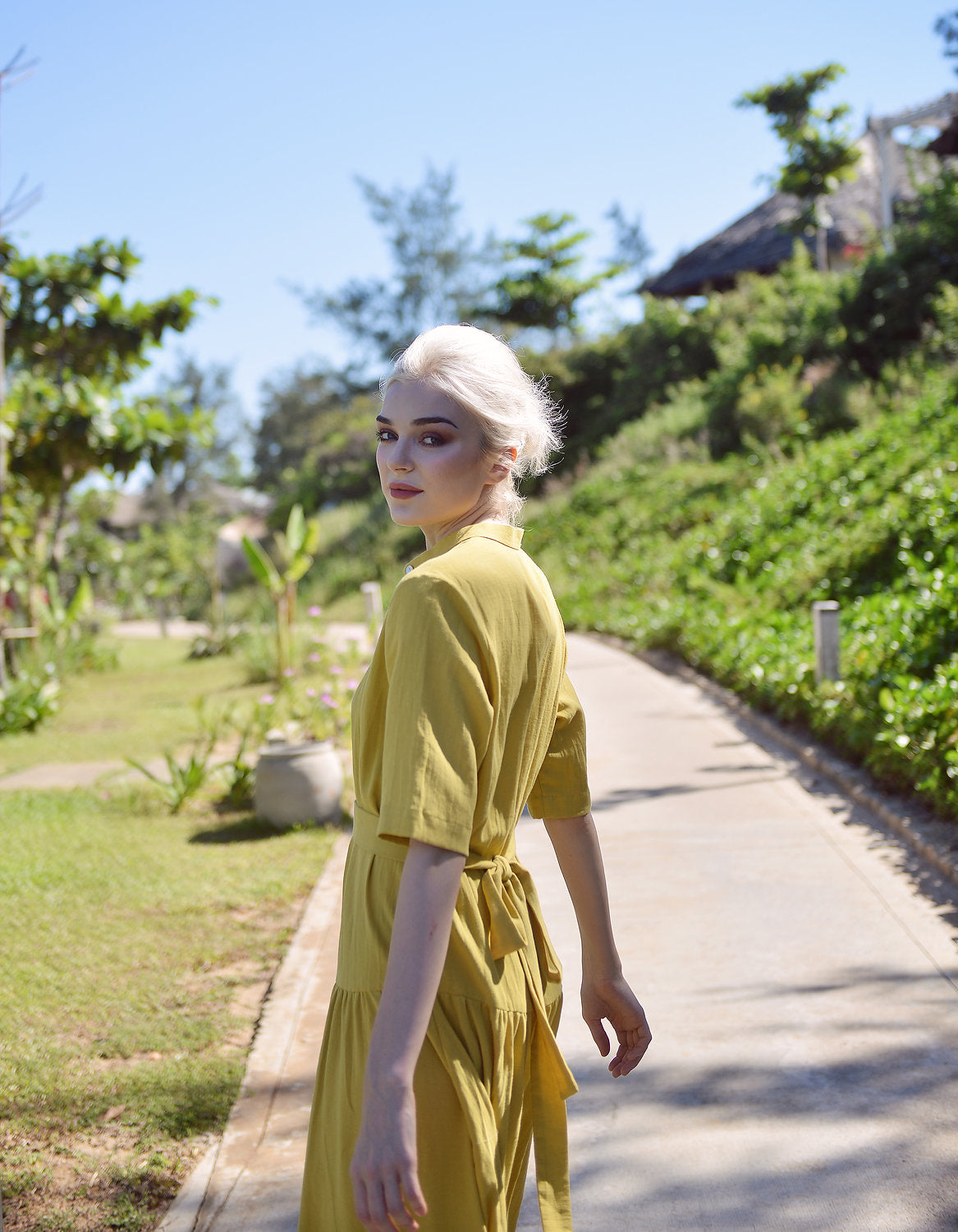 Cotton Dress - Summer Long Dress - Linen Dress for Women - Summer Linen Dress - Comfy Mid-calf Dress - Natural Fabric