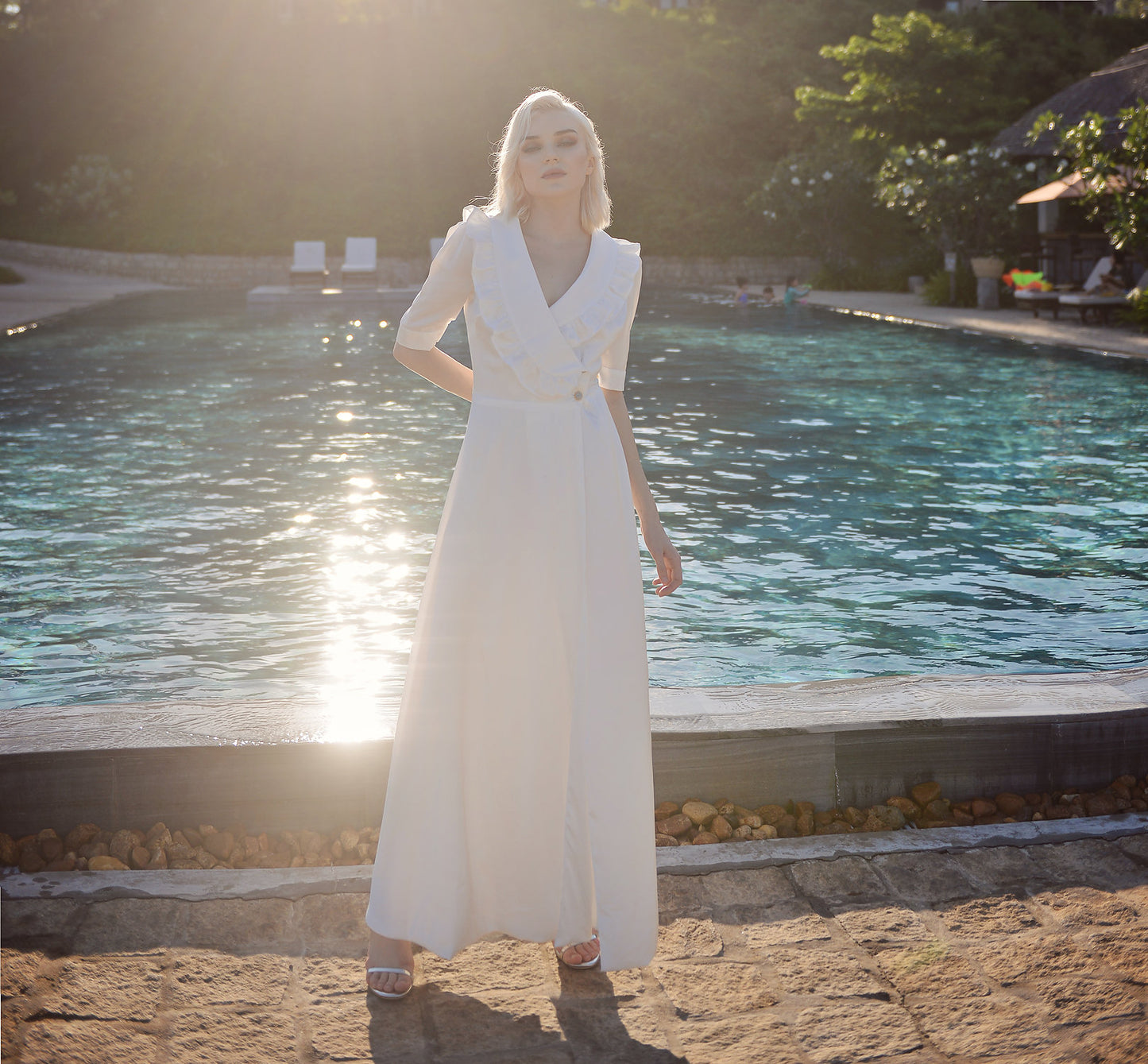 Wrap Silk Dress - Bridesmaid Silk Dress - Wedding Guest Silk Dress