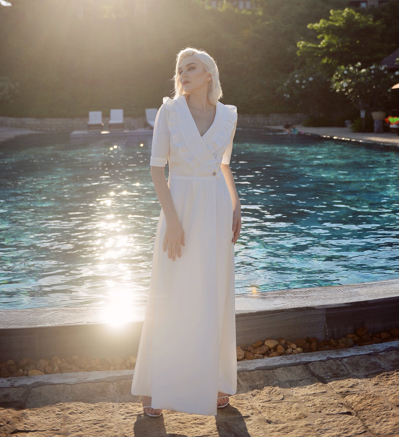 Wrap Silk Dress - Bridesmaid Silk Dress - Wedding Guest Silk Dress