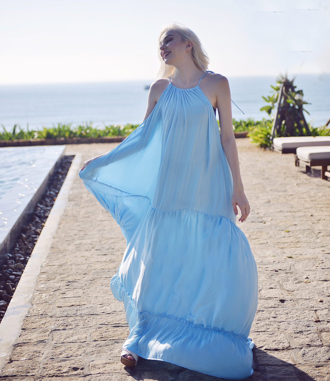 Long Silk Dress- Silk Loungewear Dress - Women Summer Dress - Comfy FloorLength Dress - Silk Maxi Dress