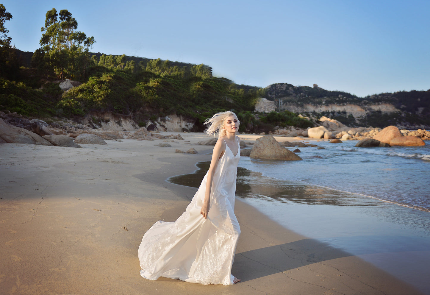 Lowback Wedding Dress - Openback Silk Gown - Silk Wedding Dress - Bridal Silk Gown