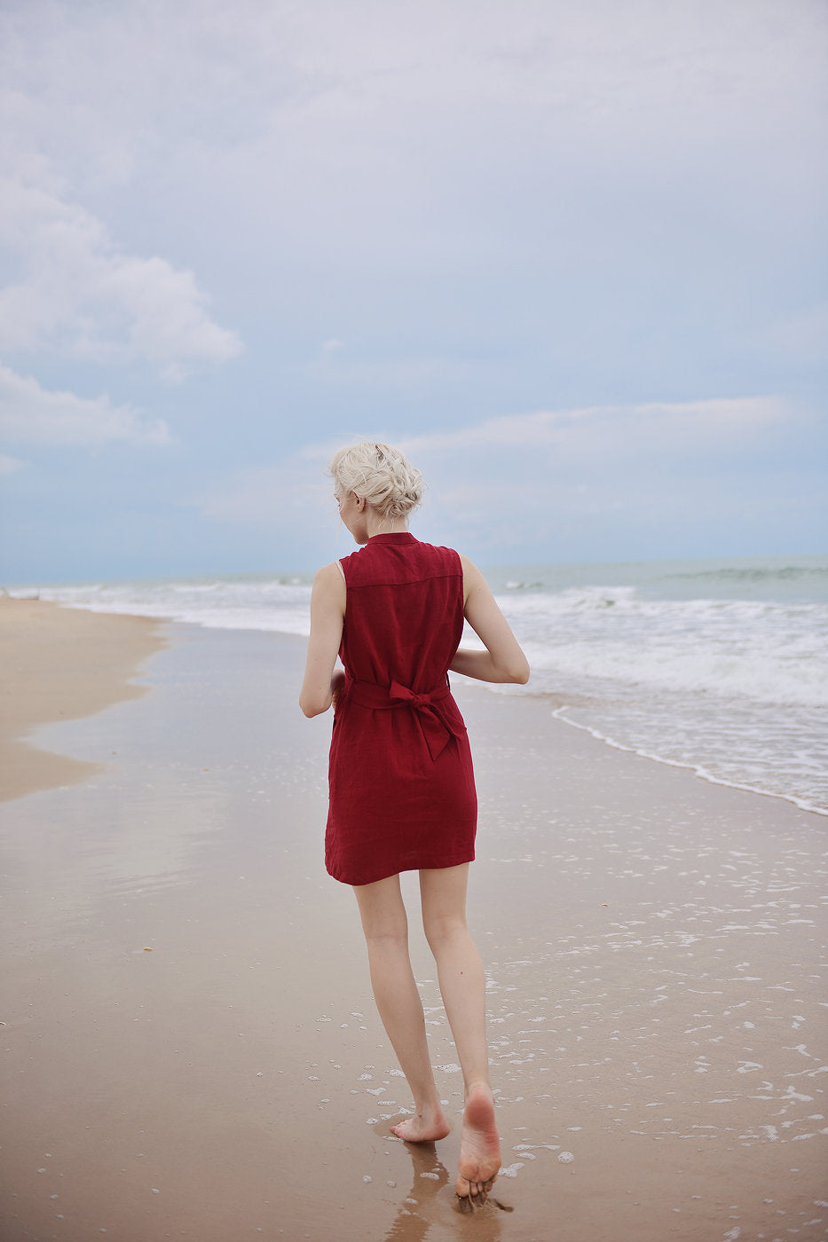 Sleeveless Linen Dress - Linen Cotton Dress - Natural Fabric - Cotton Summer Dress