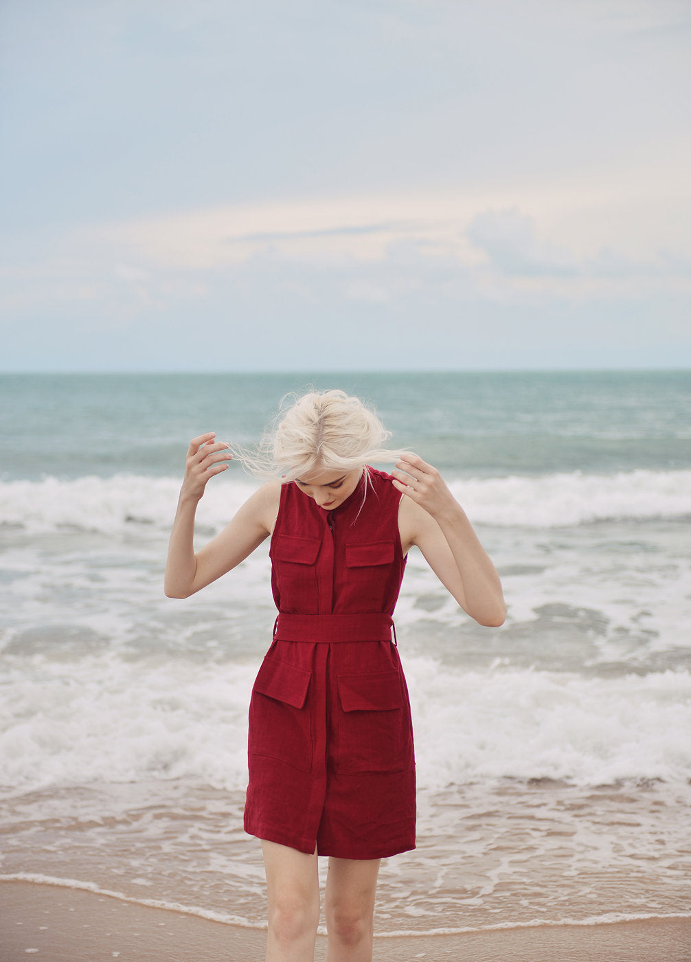 Sleeveless Linen Dress - Linen Cotton Dress - Natural Fabric - Cotton Summer Dress