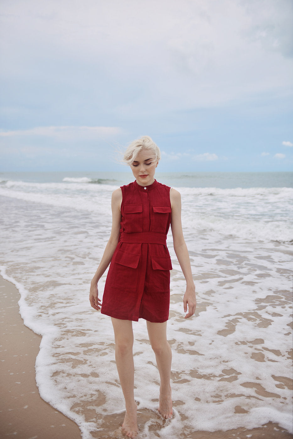 Sleeveless Linen Dress - Linen Cotton Dress - Natural Fabric - Cotton Summer Dress
