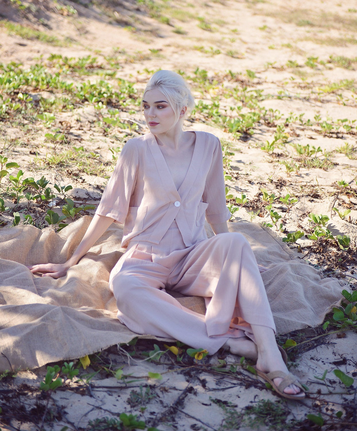Linen Pajamas Women - Loose Fit Linen Pjs - Summer Linen Sets