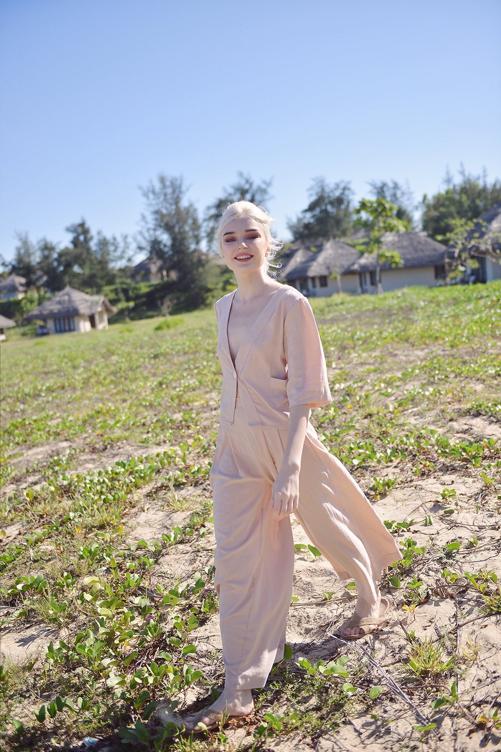 Linen Pajamas Women - Loose Fit Linen Pjs - Summer Linen Sets