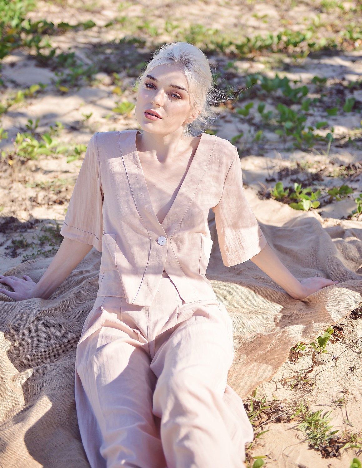 Linen Pajamas Women - Loose Fit Linen Pjs - Summer Linen Sets