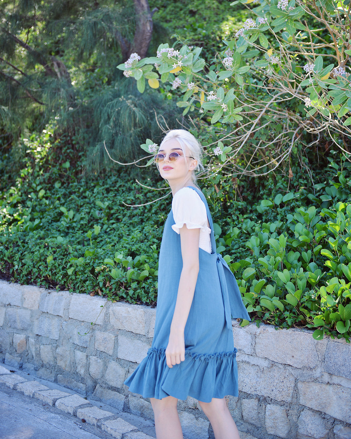 Linen Pinafore Dress - Women Apron Dress - Organic Cotton Dress - Adjust Freely - Natural Fabric
