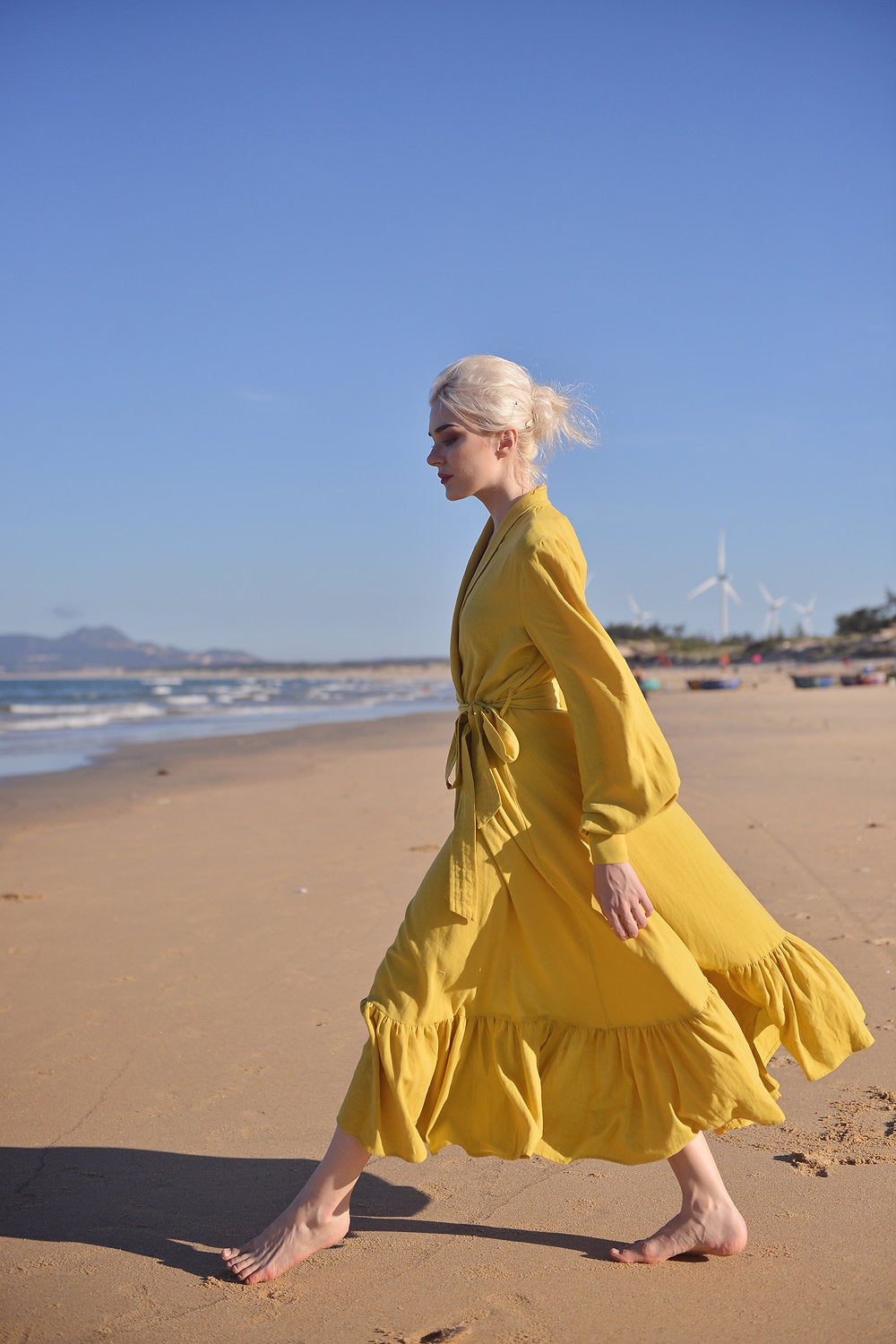 Linen Robe for Women - Linen Long Robe - Organic Cotton Women Robe