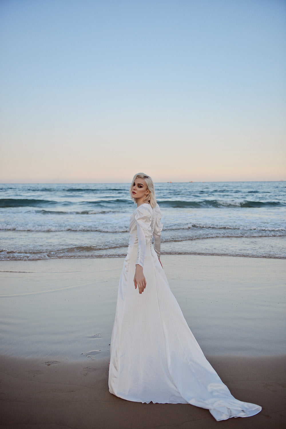 Long Sleeves Wedding Dress - Long Train Bridal Gown - Bespoke Wedding Dress