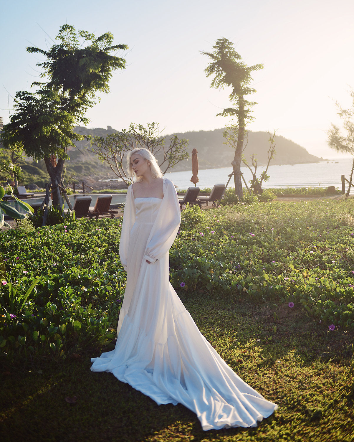 Bespoke Wedding Dress with Long Train - ALine Wedding Dress - Tailored Bridal Gown