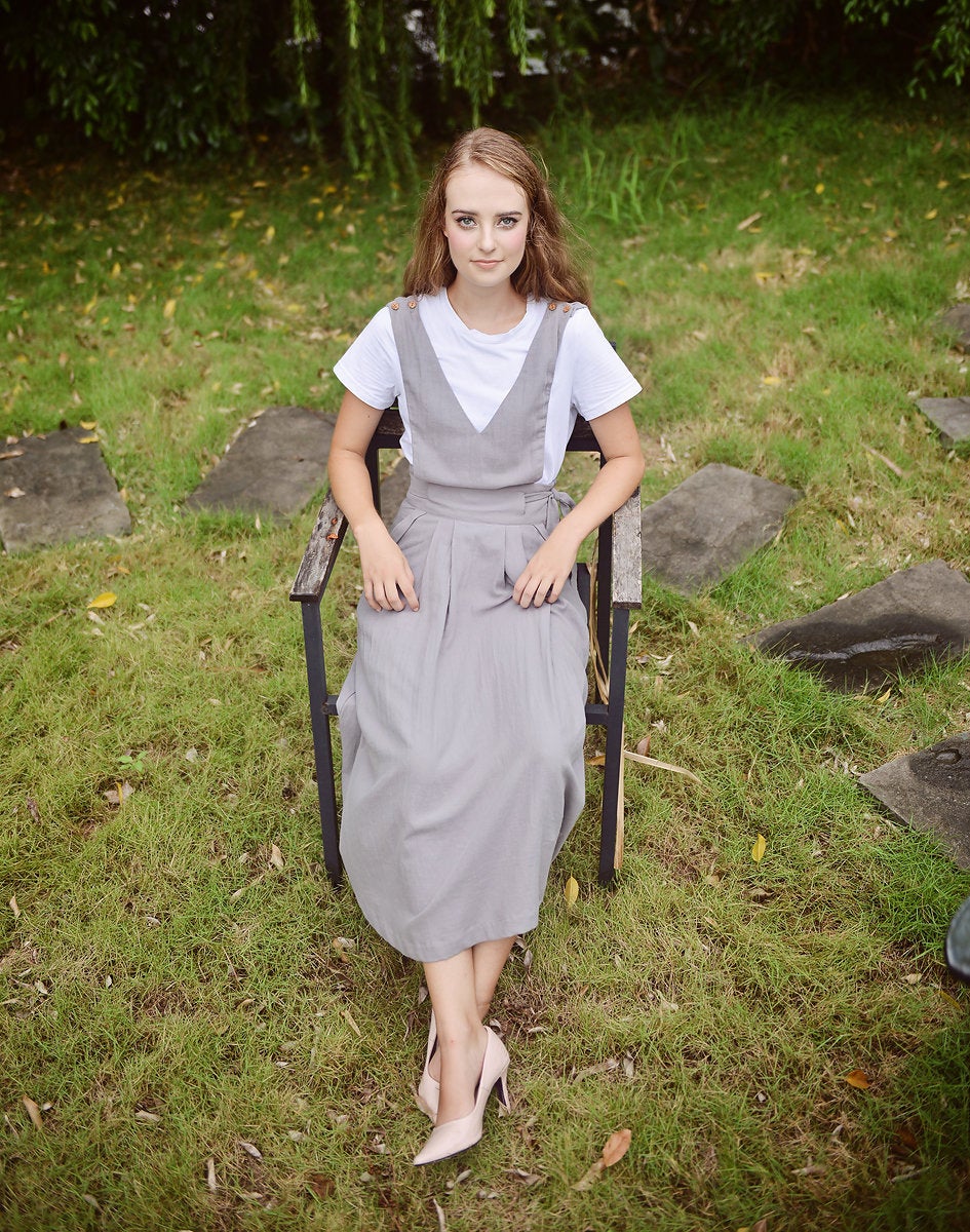 Linen Pinafore Dress with Pockets - Women Cotton Apron - Organic Clothing