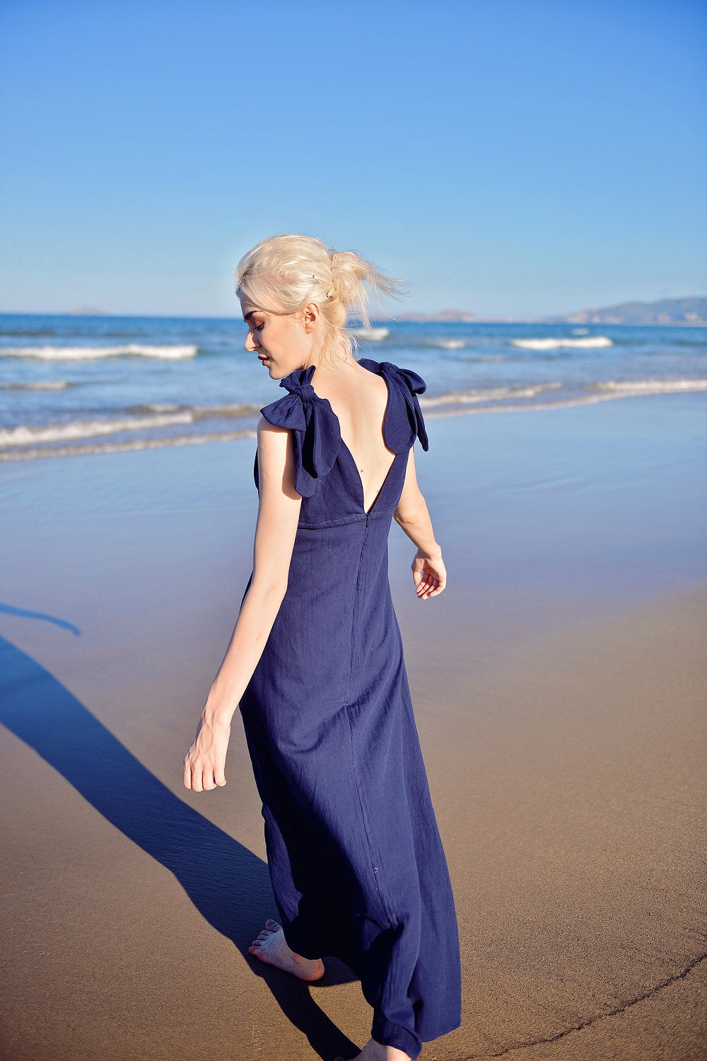 Linen Maxi Dress - Women Linen Dress - Summer Long Linen Dress