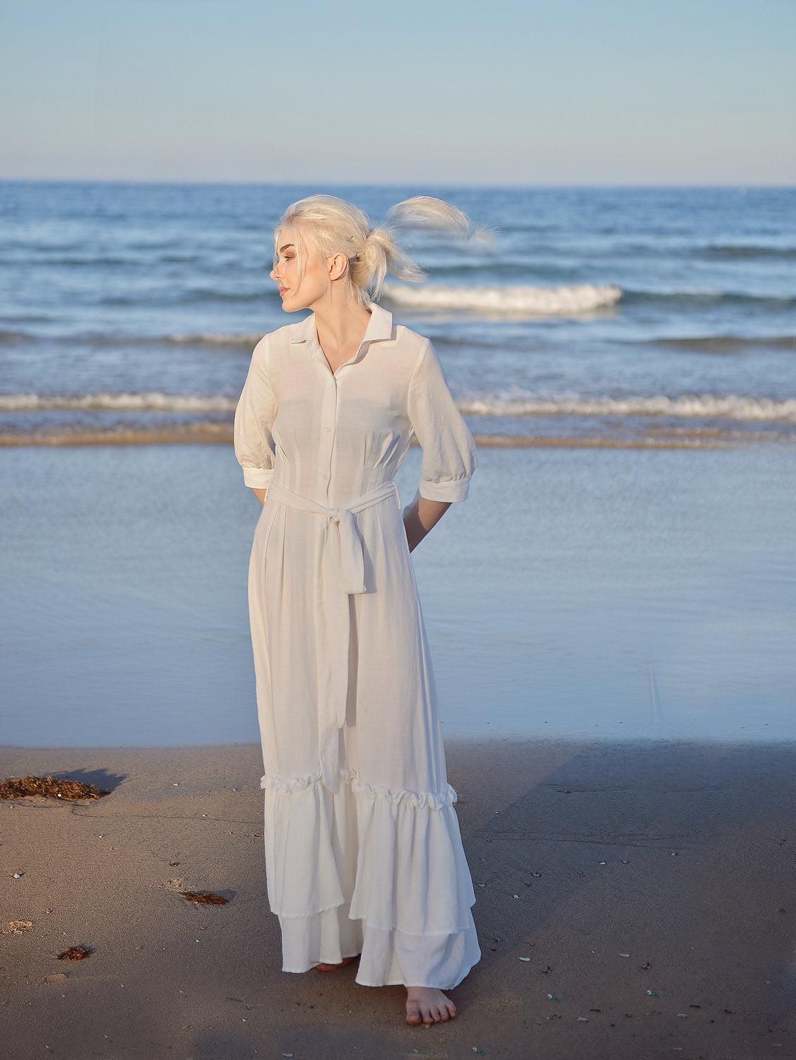 Maxi Linen Dress - Long Cotton Dress - Women Maxi Dress