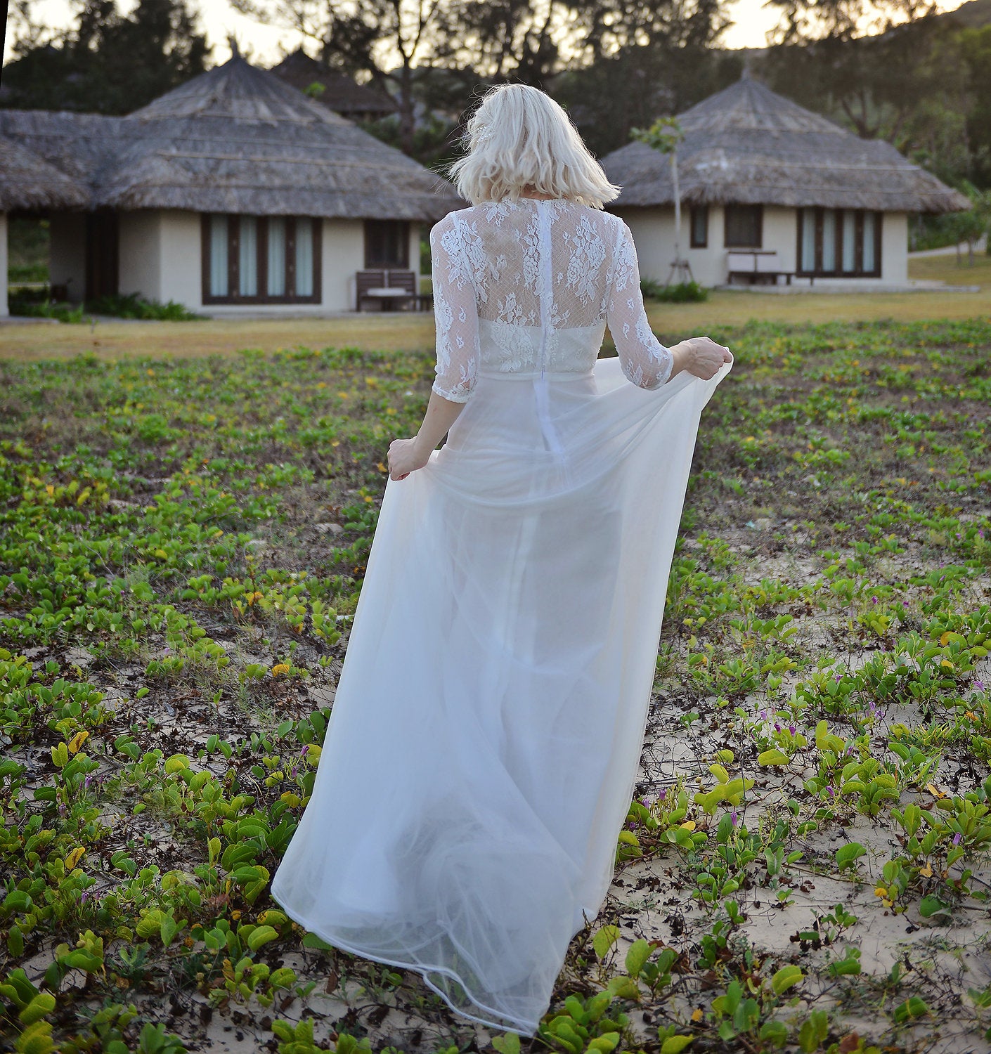 Lace A-Line Wedding Dress - Lace Bridal Gown - Simple Wedding Dress