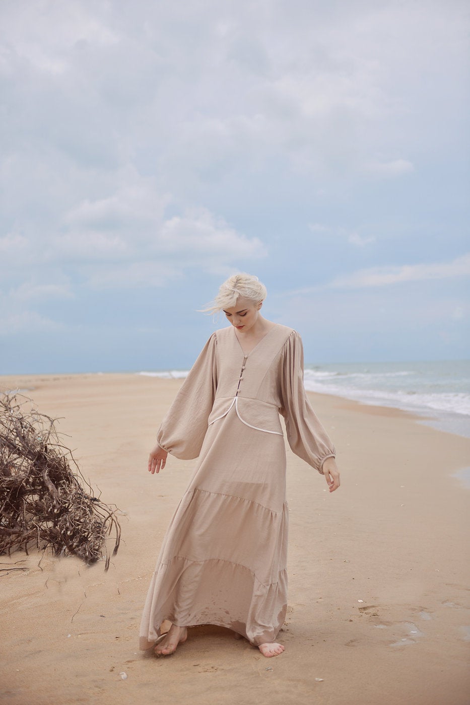 Vintage Style Dress - Vintage Style Linen Dress - Organic Clothing - Organic Cotton Dress