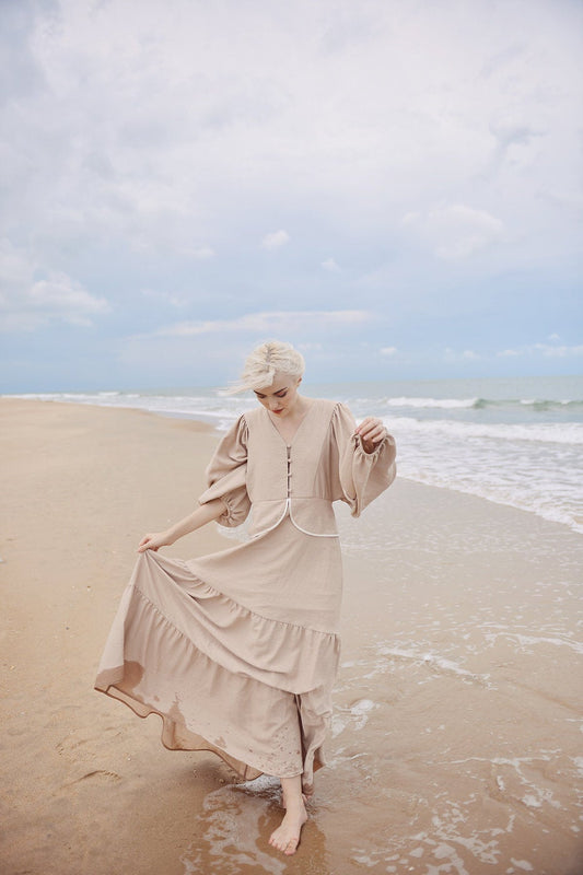 Vintage Style Dress - Vintage Style Linen Dress - Organic Clothing - Organic Cotton Dress