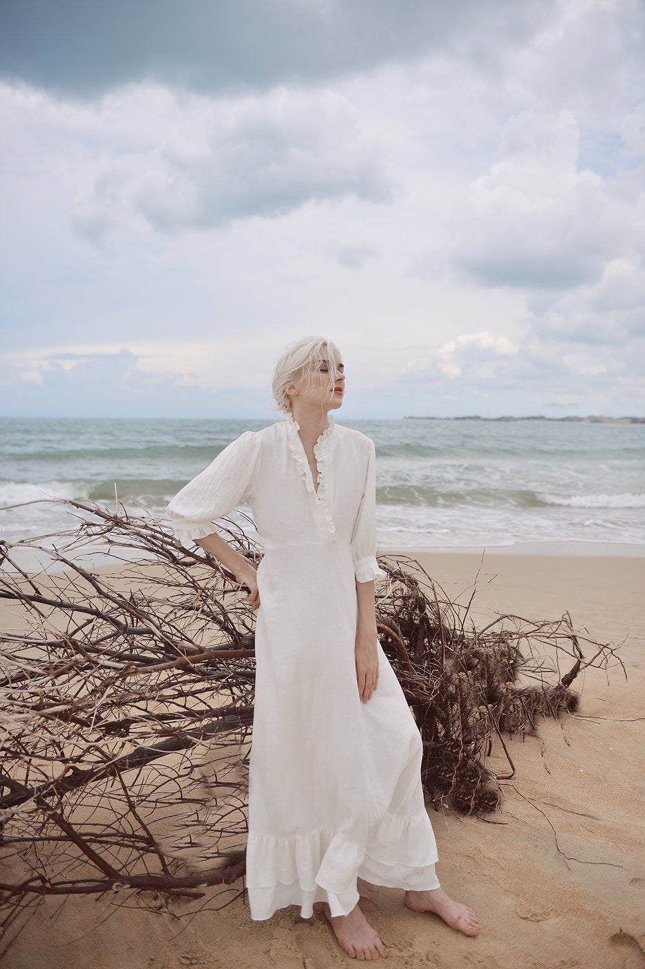 Cotton Tunic Dress - Cotton Kaftan Dress - Organic Cotton Clothing