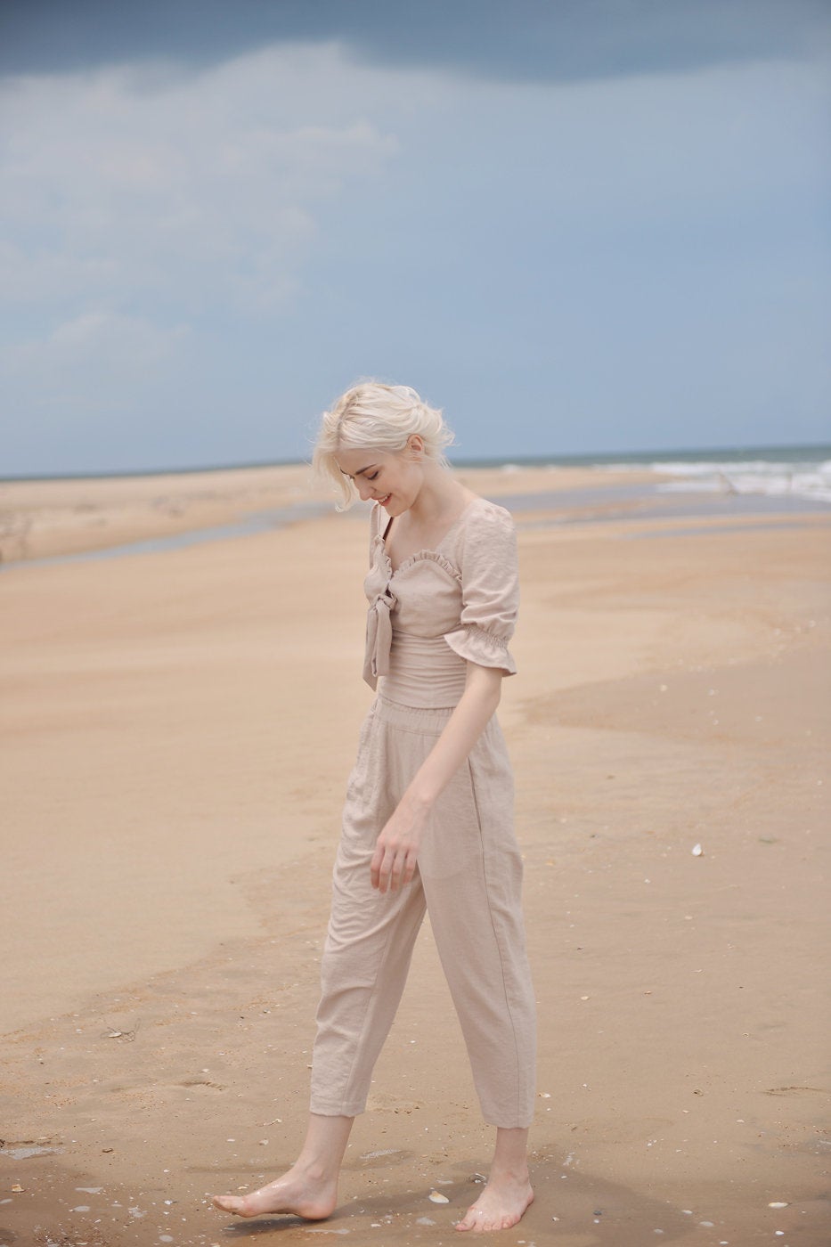 Linen Summer Top - Women Linen Top - Linen Cotton Top - Natural Fabric