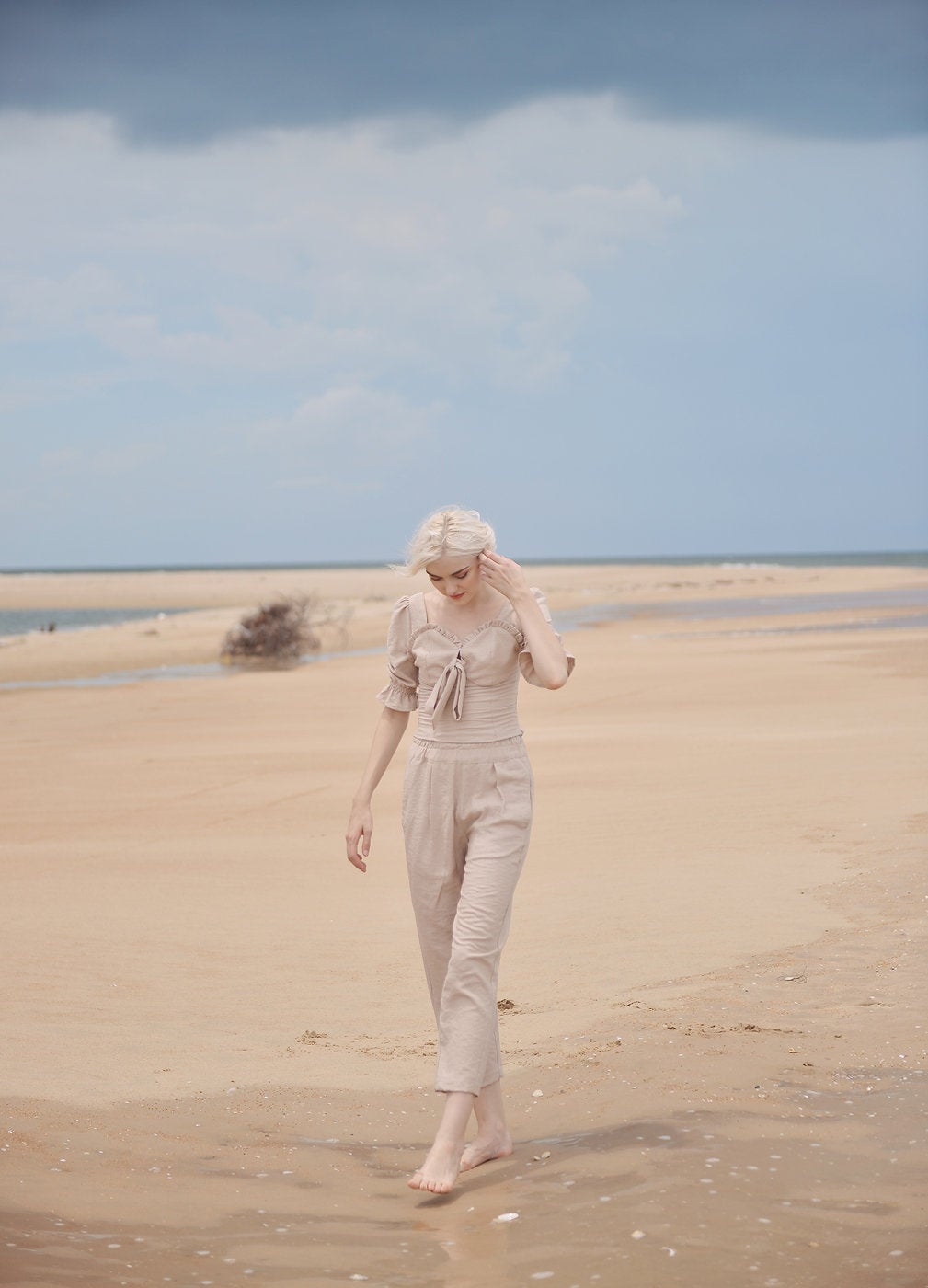 Linen Summer Top - Women Linen Top - Linen Cotton Top - Natural Fabric