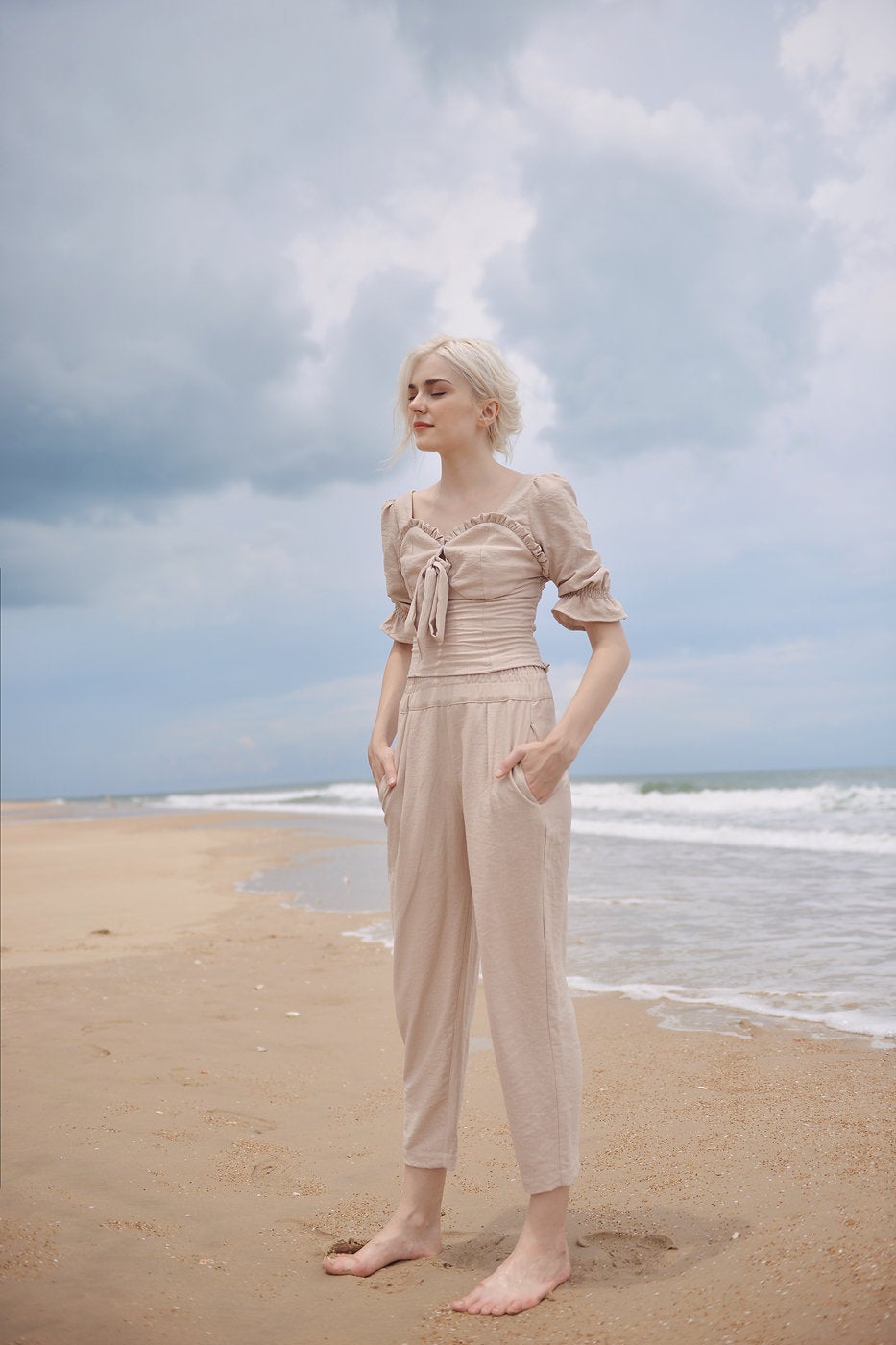 Linen Summer Top - Women Linen Top - Linen Cotton Top - Natural Fabric