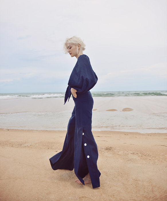 Linen Flare Pants - Linen Pants with Pockets - Linen Women Trousers