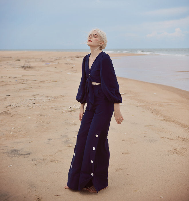 Linen Flare Pants - Linen Pants with Pockets - Linen Women Trousers