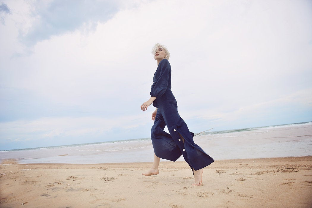 Linen Flare Pants - Linen Pants with Pockets - Linen Women Trousers