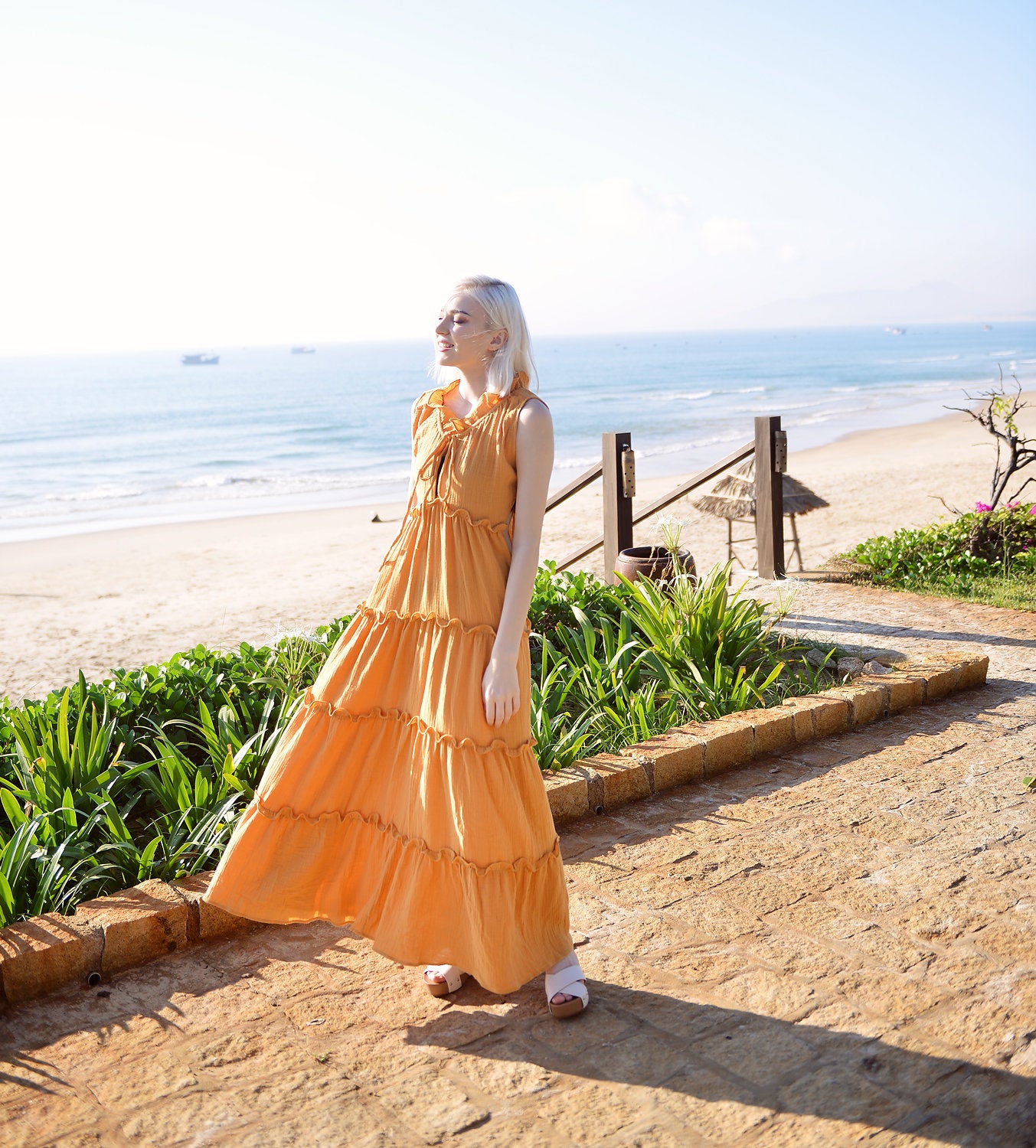 Sleeveless Cotton Dress - Cotton Roomy Kaftan - Cotton Maxi Dress