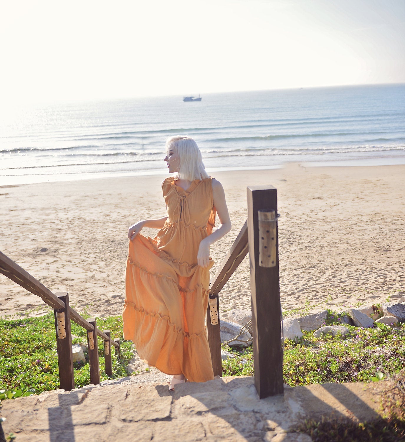 Gauze Cotton Dress - Cotton Roomy Kaftan - Cotton Maxi Dress