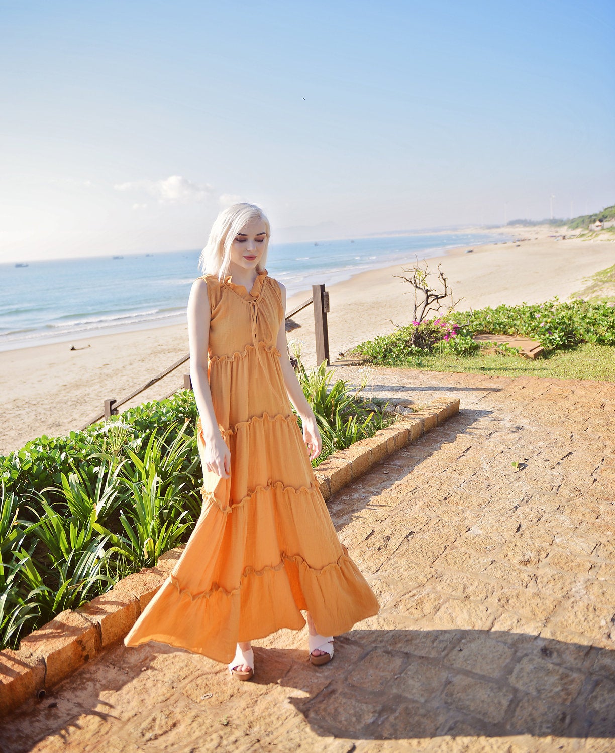 Gauze Cotton Dress - Cotton Roomy Kaftan - Cotton Maxi Dress