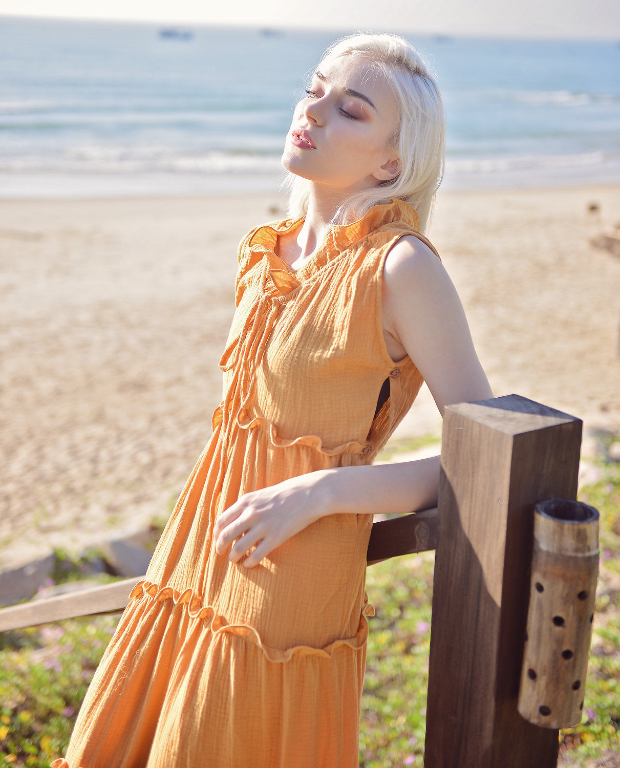 Sleeveless Cotton Dress - Cotton Roomy Kaftan - Cotton Maxi Dress