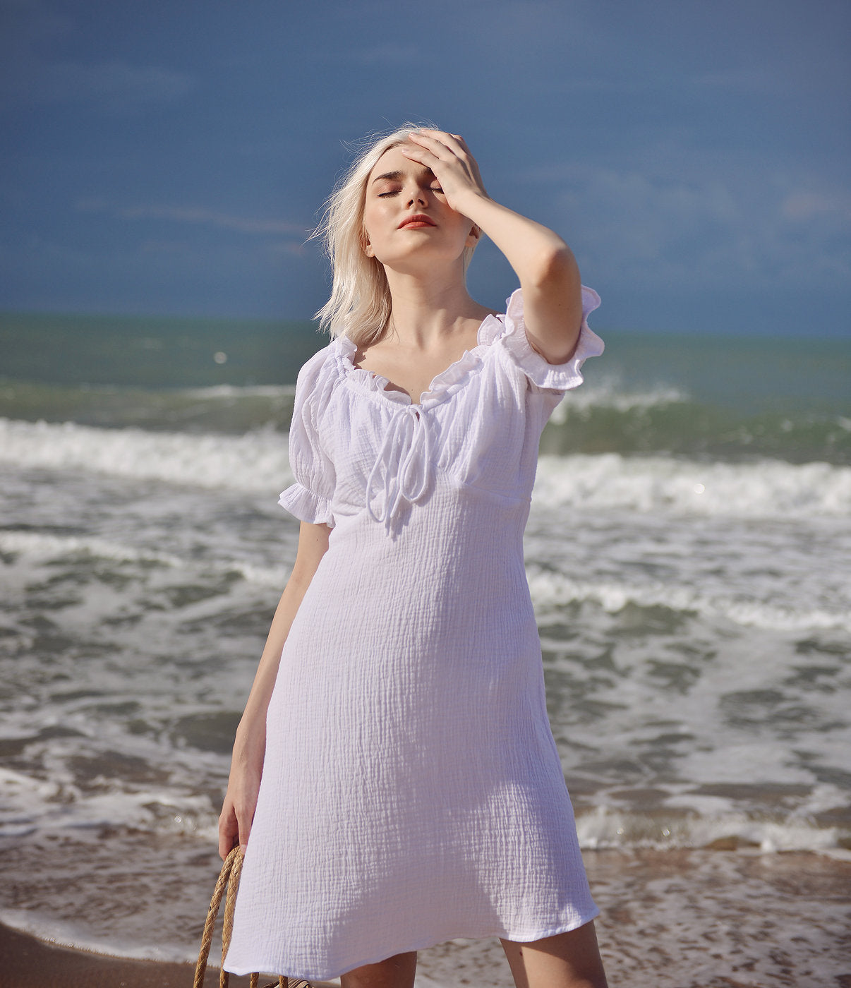 Cotton Dress White - Summer Cotton Dress - White Cotton Sundress