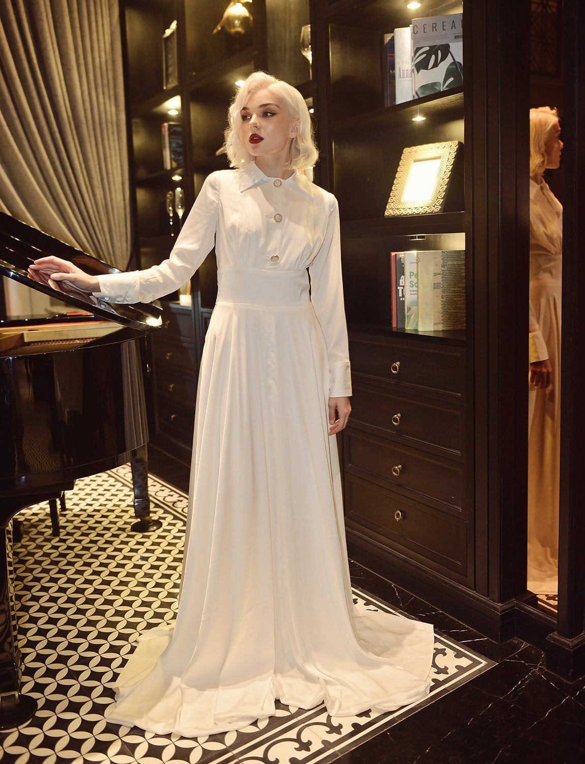 Modest Wedding Dress - Wedding Dress with Train - Bridal Dress with Train