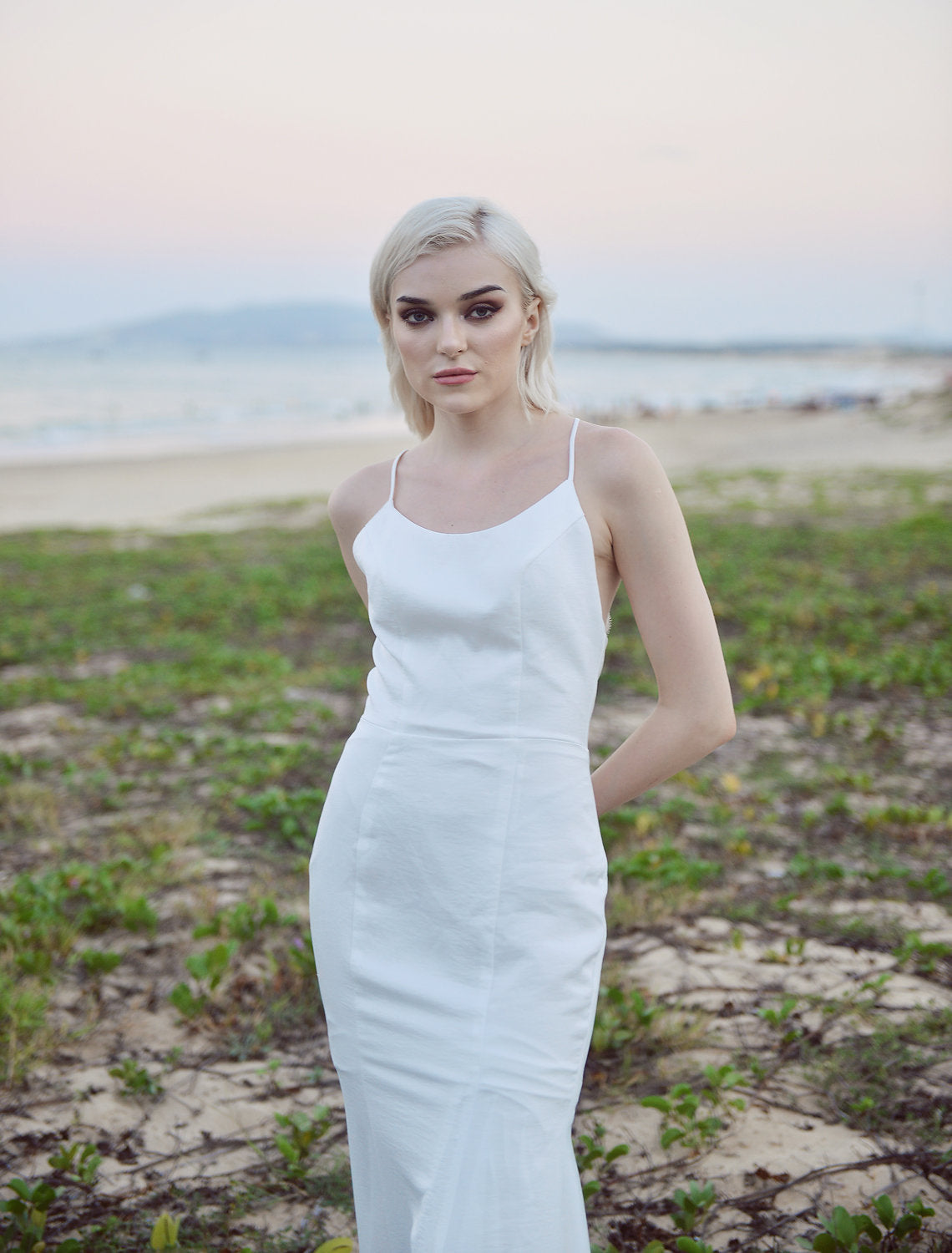 Wedding Dress Fit and Flare - Sleeveless Silk Wedding Dress - Long Train Wedding Dress - Tailored Fit