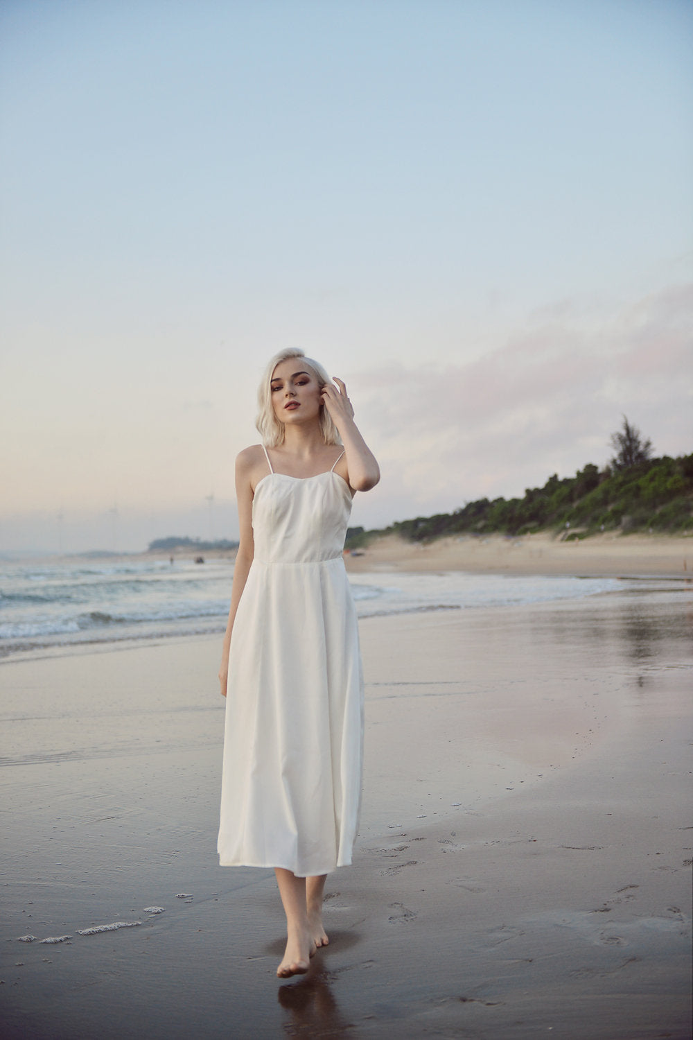 Tea Length Wedding Dress - Sweetheart Neckline - Wedding Guest Dress - Courthouse Wedding Dress - Simple Wedding Dress