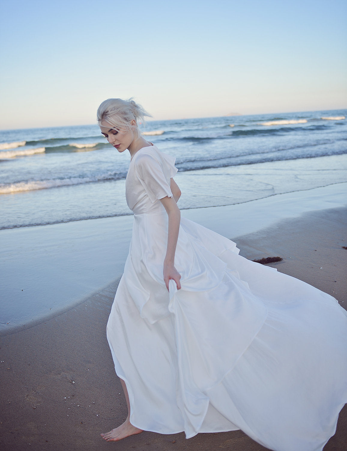 Silk Layered Bridal Gown - Silk Wedding Dress - Layered Silk Gown