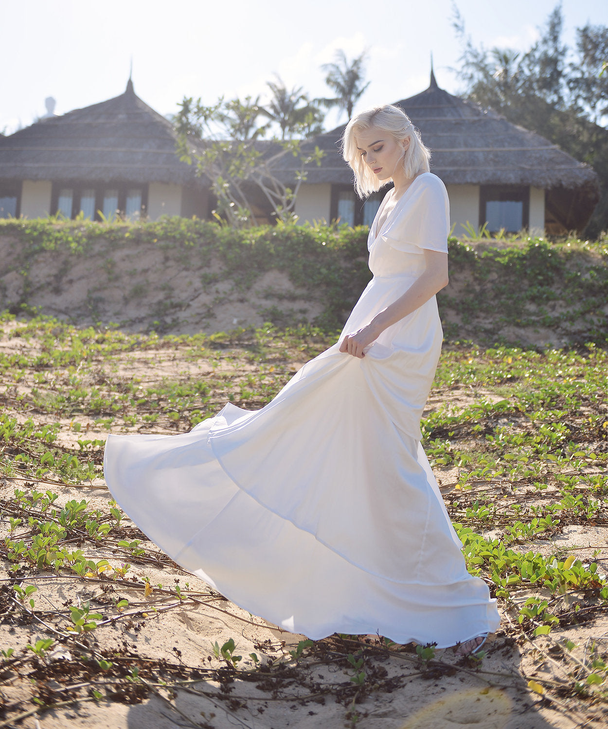 Silk Layered Bridal Gown - Silk Wedding Dress - Layered Silk Gown