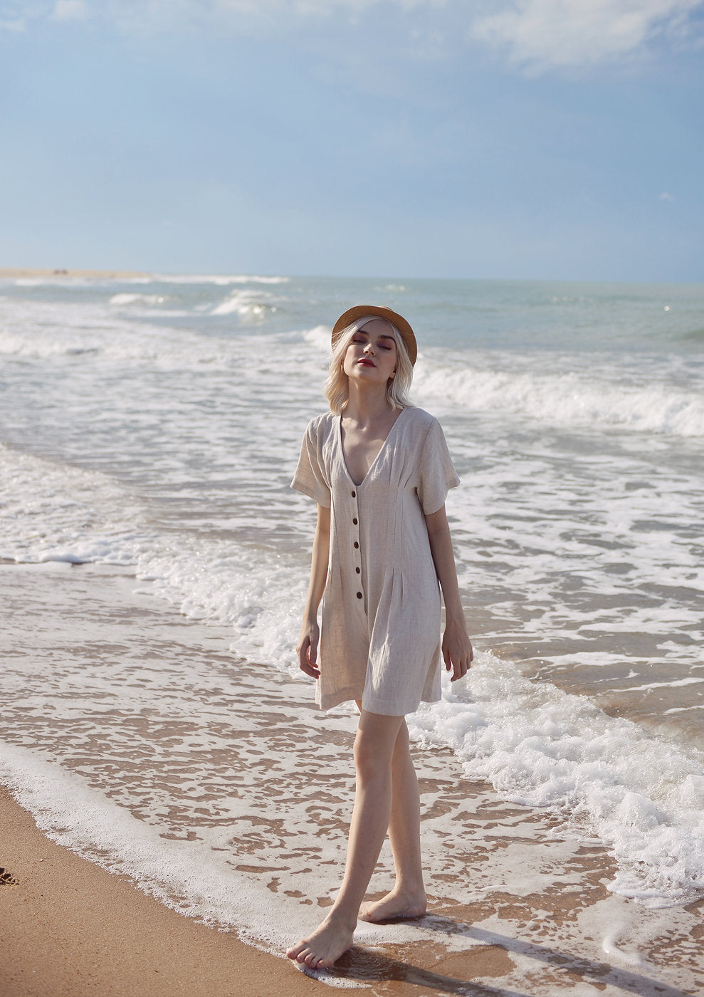 Linen Women Romper - Linen Jumpsuit for Women - Short Linen Jumper -  Organic Cotton Romper