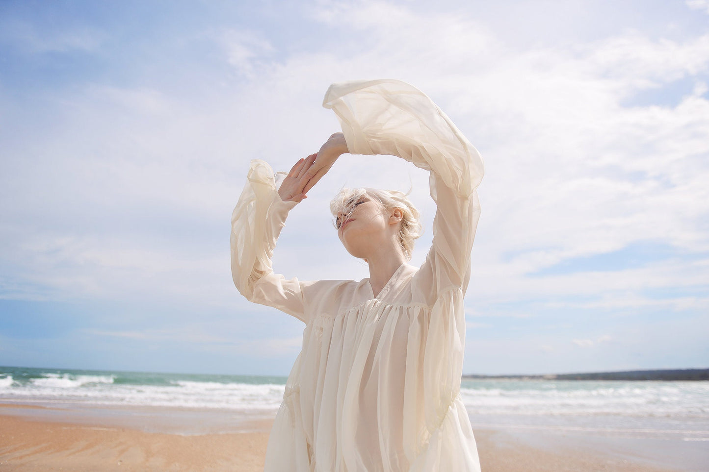 Maternity Sheer Gown - Silk Peignoir - Sheer Robe for Women - Sheer Silk Robe