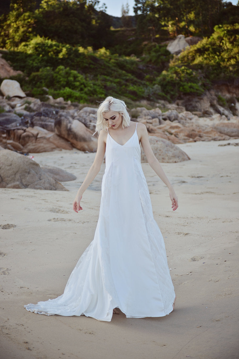 Lowback Wedding Dress - Openback Silk Gown - Silk Wedding Dress - Bridal Silk Gown